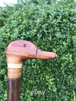 Welsh Handcrafted Carved Duck Head Handle Walking Stick