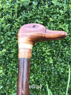 Welsh Handcrafted Carved Duck Head Handle Walking Stick