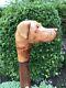 Welsh Handcrafted Carved Fox Red Labrador Head Handle Walking Stick