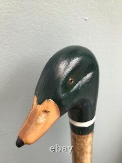 Welsh Handcrafted Carved Mallard Drake head walking stick