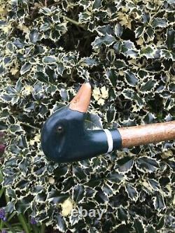 Welsh Handcrafted Carved Mallard Drake head walking stick