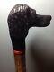 Welsh Handcrafted Carved Walking Stick Black Cocker Spaniel Handle