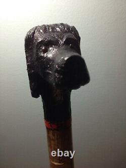 Welsh Handcrafted Carved Walking Stick Black Cocker Spaniel Handle