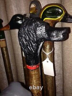 Welsh Handcrafted Carved Walking Stick Black Cocker Spaniel Handle