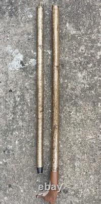 Welsh Handcrafted Hazel travelling walking stick. With carved Fox Head Handle