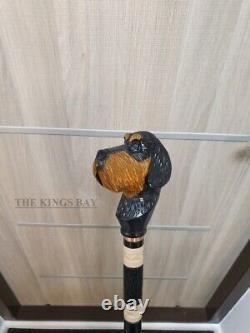 Wirehaired Dachshund Walking Stick Handmade Wood Carved Walking Cane Best Gift