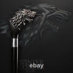 Wolf Head Wooden Hand Carved Walking Stick For Men And Women Design Cane Gift S7