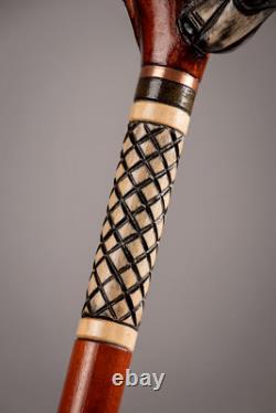 Wolf Walking Cane for Men Hand Carved Walking Stick Unique Canes for Women Fancy