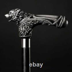 Wolfman Black Luxury Waking Cane Wolf for Him Gift Walking Stick for Men Exclu