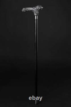 Wolfman Black Luxury Waking Cane Wolf for Him Gift Walking Stick for Men Exclu