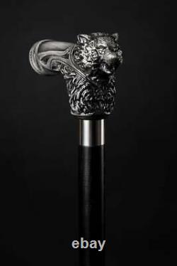 Wolfman Black Luxury Waking Cane Wolf for Him Gift Walking Stick for Men Exclu