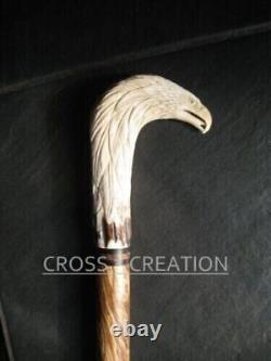 Wood Walking Stick Cane Gift Style Best Eagle Head Handle Carved Unique