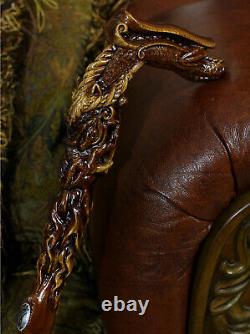 Wooden Dragon Walking cane stick Hand Carved Crafted Mystic Fantasy men women