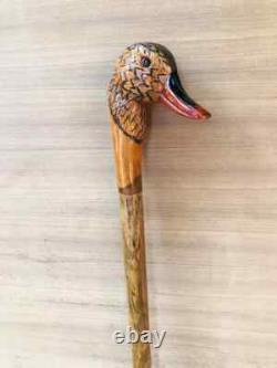 Wooden Duck Head Walking stick Handcrafted Wooden Cane with Elegant Carving Gift
