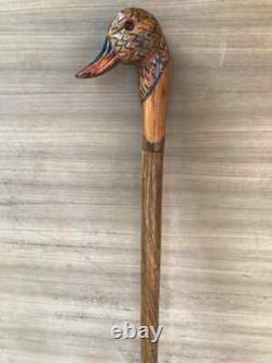 Wooden Duck Head Walking stick Handcrafted Wooden Cane with Elegant Carving Gift