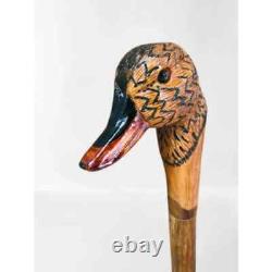 Wooden Duck Head Walking stick Handcrafted Wooden Cane with Elegant Carving Gift