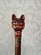 Wooden Hand Carved Cat Walking Cane Walking Stick Cane Cat Head Handle Best Gift