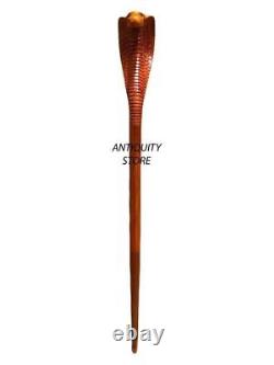 Wooden Hand Carved Snake Walking Cane Cobra Walking Stick Xmas Best Gift