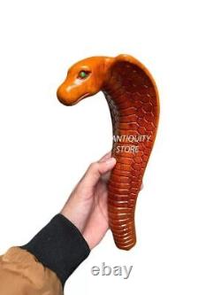 Wooden Hand Carved Snake Walking Cane Cobra Walking Stick Xmas Best Gift