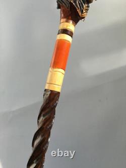 Wooden Walking Animal Stick collectible Wooden cane Walking stick