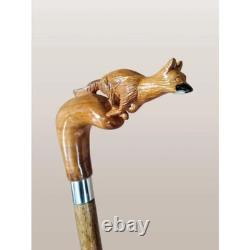 Wooden Walking Cane Hand-Carved Artisan Walking Stick Handmade Gift