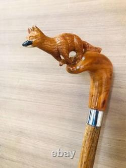 Wooden Walking Cane Hand-Carved Artisan Walking Stick Handmade Gift