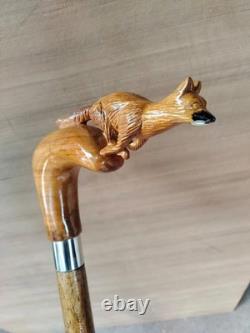 Wooden Walking Cane Hand-Carved Artisan Walking Stick Handmade Gift