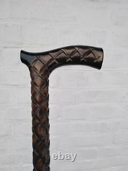 Wooden Walking Cane Hand Carved Style Walking Stick For Men Women Xmas Best GIFT