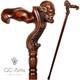 Wooden Walking Cane Stick Viking Warrior man Ergonomic Handle Original GC-Artis