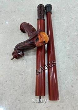 Wooden Walking Cane with Skull Handle 36 Wood Carved Walking Stick for Men