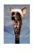 Wooden Walking Stick Cane Chinese Crested Dog Head Handle Carved Walking Cane
