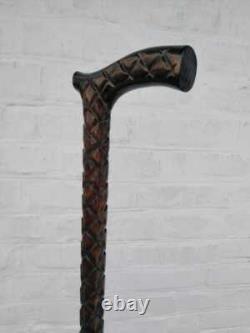 Wooden Walking Stick Designer Style Unique Hand Carved Walking Cane For Gift