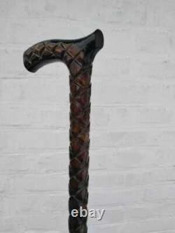 Wooden Walking Stick Designer Style Unique Hand Carved Walking Cane For Gift