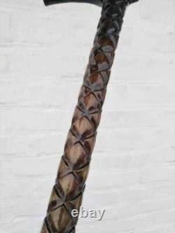 Wooden Walking Stick Designer Style Unique Hand Carved Walking Cane For Gift