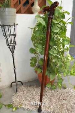 Wooden Walking Stick Hand carved Cane Handcrafted with Ergonomic Handle