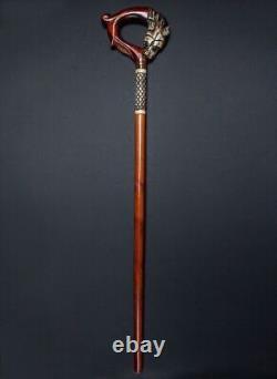 Wooden Walking Stick Handmade Cane Wooden Carved