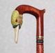 Wooden cane bird head Carved handle Walking stick Hiking stick handmade Carved