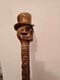 Wooden walking Stick with skull Designer Hand Carved Handle cane Hiking Stick