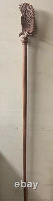 Wooden walking stick American eagle handle hand carved walking cane best gifts