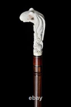 Wooden walking stick Hand Carved handmade octopus wooden walking gift A