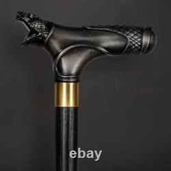 Wooden walking stick carved snake animal handle for men women walking cane GT