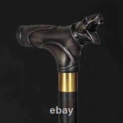 Wooden walking stick carved snake animal handle for men women walking cane GT