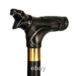 Wooden walking stick carved snake animal handle for men women walking cane GT