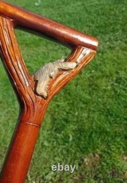 Wooden walking stick hand carved Animal wooden walking cane