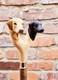 Wooden walking stick hand carved Beautiful 2 head Dog wooden walking cane