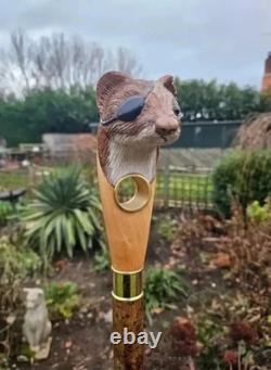 Wooden walking stick hand carved Beautiful Animal wooden walking cane