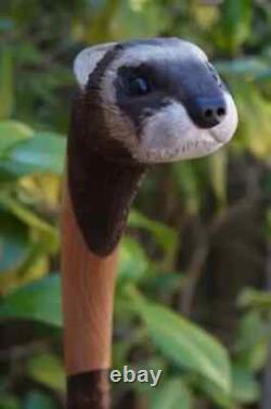 Wooden walking stick hand carved Beautiful Animal wooden walking cane