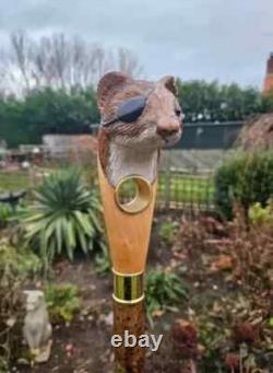 Wooden walking stick hand carved Beautiful Animal wooden walking cane