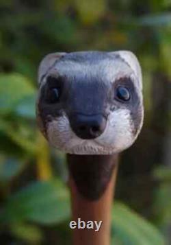 Wooden walking stick hand carved Beautiful Animal wooden walking cane