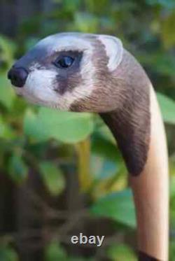 Wooden walking stick hand carved Beautiful Animal wooden walking cane